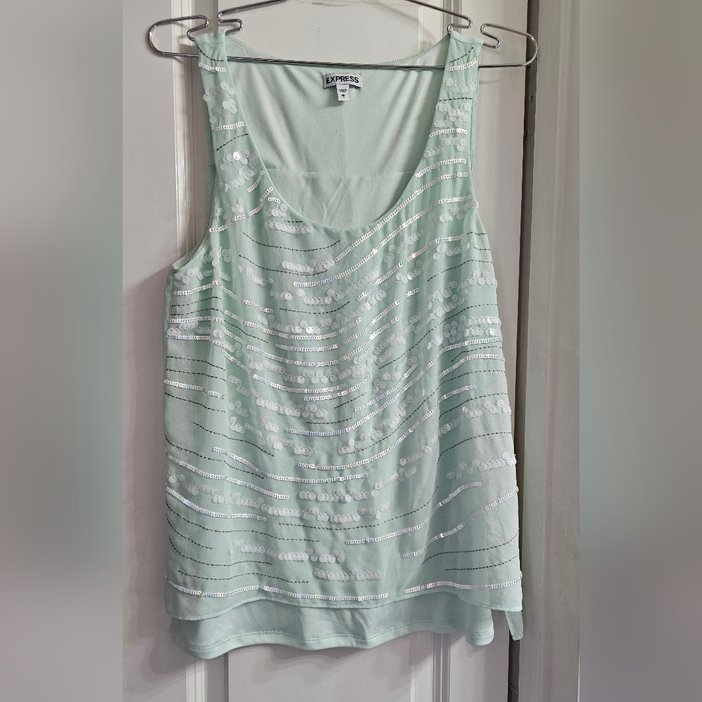 Seafoam Green Sequin Top